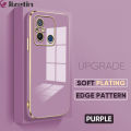 Jizetin for Redmi 11A / Redmi 12C Back Cover Pure Color Luxury 6D Plating Case Side Pattern Soft Silicone Square Mobile Phone Cases. 