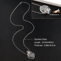 Keepsake Steel Chain Water Drop Heart Perfume Jewellery Glaze Vial Necklace Essential Oil Pendant Memorial Jewelry. 