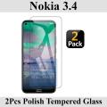 2Pcs Nokia 3.4 Tempered Glass Screen Protector Premium High Quality Polish Glass For Nokia 3.4. 