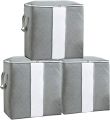 PACK OF 3 - Cloth Storage Closet Organizer Bag – Water-resistant – Baby Zipper Box - Wardrobe Space Saver - Portable Travelling Gadget for Camping & Outdoor Use Clothing Organiser. 
