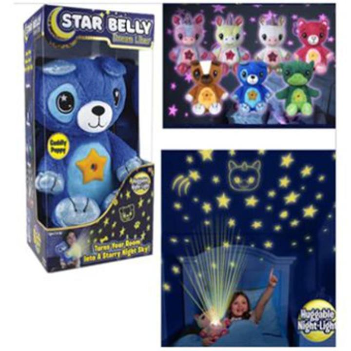 Ontel Star Belly Dream Lites, Stuffed Animal Night Light, Shimmering Rainbow Unicorn