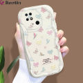 Jizetin for Redmi 10C Back Cover Colorful Bowknot Cream Wavy Edge Soft Silicone Phone Case. 