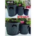 Grow bags (pots) Fabric -pack of 5- For gardening-BLACK COLOUR- (TOTAL FIVE SIZES AVAILABLE) BY HK DEALER. 