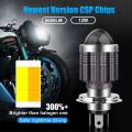motorcycle H4 LED headlight bulb 1 piece dual color white & yellow. 