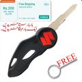 Flip Key for Bikes - Jack Knife Style - Uncut Folding Flip Up Key Chain - Plastic Body New Latest Design GD 110s, GS 150, GSX 125, GR 150 Logo (Suzuki). 