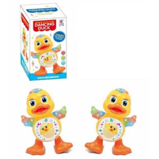 Electric Dancing Duck Real Action Moving Toy  Lights and Music Multicolor