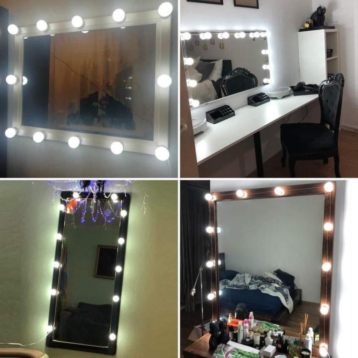 Makeup Mirror Lights Hollywood Style LED Vanity Mirror Lights 10 LED with Touch Stepless Dimmer,Plug-in Lighting Fixture Strip for Makeup Table Set in Dressing Room Bathroom
