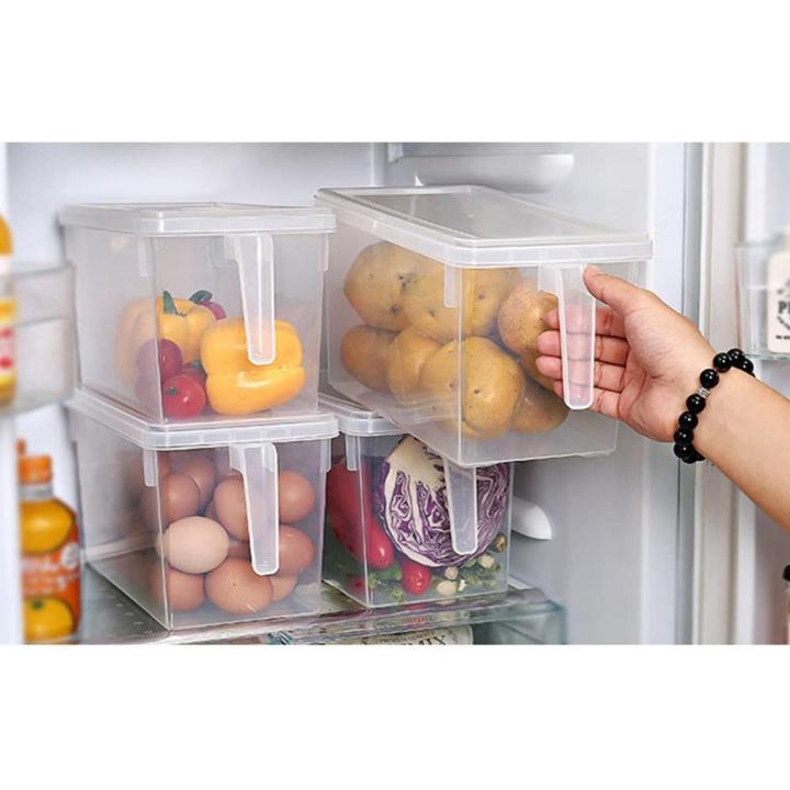 1 pc Small Fridge Organizer Food Storage Containers Fridge Organizer Refrigerator Organizer Bins, Fridge Organizers and Storage Clear with Handle & Lid, Fruit Containers for Fridge, Fridge Storage To Keep Fresh for Food, Vegetables