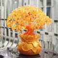 Feng Shui Money Wealth Tree Yellow Citrine Amethyst Crystal Lucky Tree Decor Cologo. 