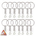 30 Key Rings with Chain and Open Jump Rings for Crafts - Bulk Metal Key Chain Ring Base for DIY Keychain Making. 