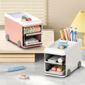 1Pc Cute Bus Style Desktop Organizer. 