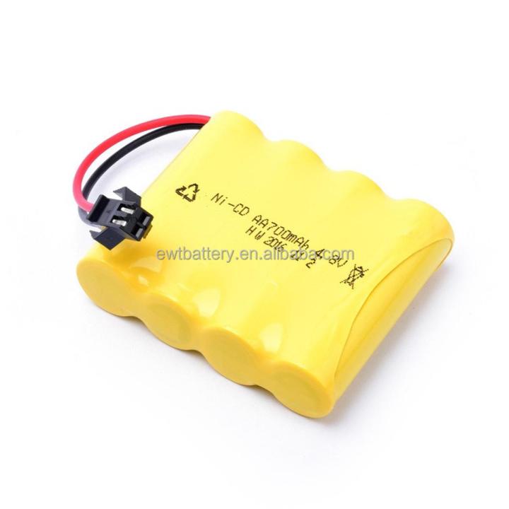4.8 Volt 4 Cell Battery 4.8 v AA Ni-MH Battery 4*AA Cell Pack Rechargeable SM 2Pin Connector