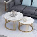 2 Pieces  center table dining table Nesting Table coffee table/ With iron Base and Wooden Top. 