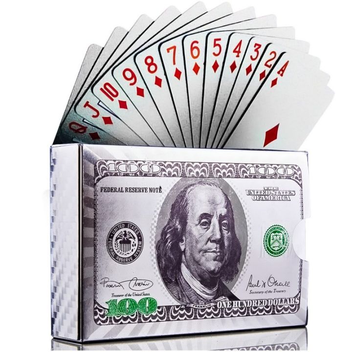 Planet T: SILVER US $ PLAYING CARDS (PLASTIC)