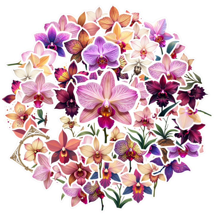 Waterproof Decorative Stickers Vinyl Floral Realistic Stickers Vinyl ...