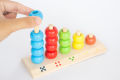 Multicolour Wooden Backgammon Game Counting Beads Number Puzzle Sorter Set. 
