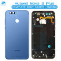 Huawei Nova 2 Plus Housing Middle Frame With Side Button and Camera Lens Complete Body Casing Replacement For Nova 2 Plus - Blue. 