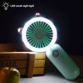 Handheld Mini Fan USB Rechargeable Cooling Fans Cute Portable Night Light Summer Small Pocket Fan Cartoon Mute Fans for Dormitory Home Student Outdoor Travel. 