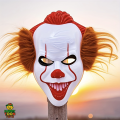 Pennywise Clown Face Mask with Hair for Kids & Adults | Scary Halloween Costume Prop | Joker Horror Prank Mask | Party Dress-Up Accessory. 