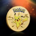 Pokemon Coine Anime Commemorative Gold Coin Metal Pokémon Coins Pikachu Vmax Charizard Mewtwo Golden Round Iron Hard Cards Toys. 