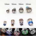 19mm 22mm Electronics Chrome Pin Foot Led Light Metal Push Button Momentary Switch Waterproof 12v 220v 24v 3v 6v LED Button Switch. 