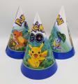 POKEMON GO THEME CAPS PACK OF 10 POKEMON PARTY HATS. 