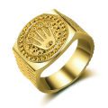 Hot Hip hop/rock crown ring men and women gold-plated rings jewelry. 