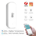 Aubess Tuya Smart ZigBee Smart Temperature And Humidity Sensor Monitoring Reminder Via Alexa Google Home ZigBee Gateway. 