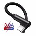 L-Shape 90 Degree Type-C Fast Charging Data Cable - blue/Black. 