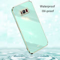 Biruiqu for Samsung Galaxy S8 Back Cover Luxury 6D Plating Frame Shiny Bling Phone Pounch Soft Silicone Square Phone Case. 