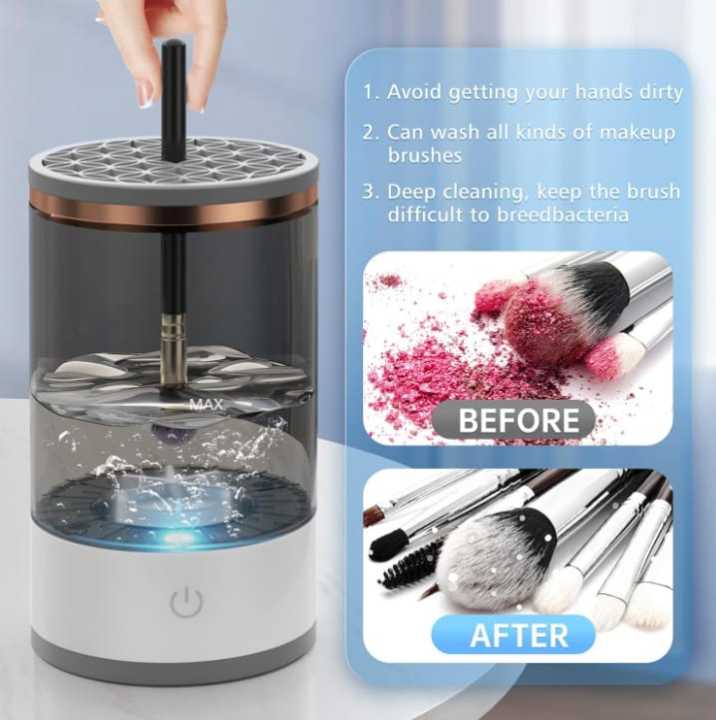Electric Makeup Brush Cleaner, Cosmetic Brush Cleaner, 2024 New Portable Electric Makeup Brush Cleaner, Automatic Spinning Makeup Brush Cleaner Fit For All Size Makeup Brush (1pc)
