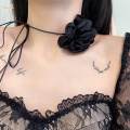 Flower Choker Necklace for Women Neck Flower Choker Party Festival Halloween Black. 