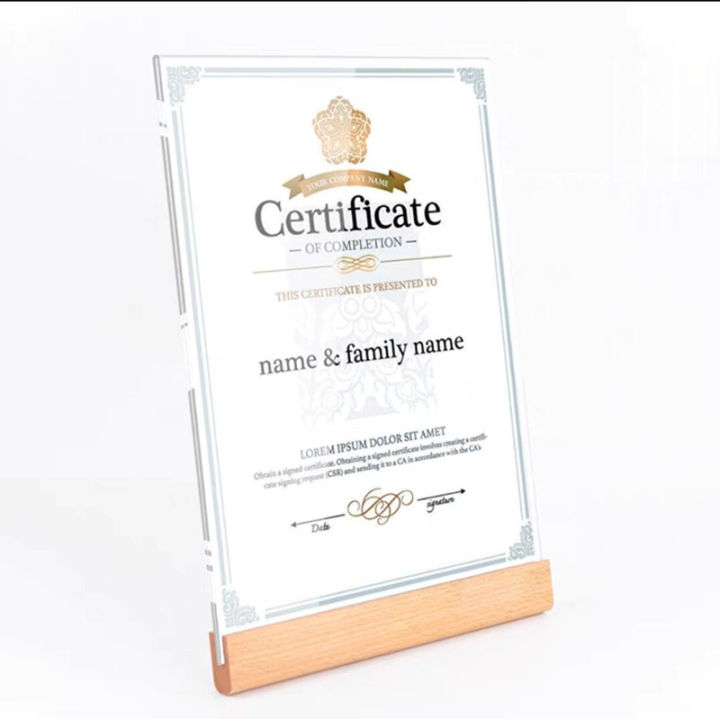【linfang store】A4 Table Menu Paper 8.5 x 11 Ad Photo Poster Flyer Price Listing Frame Acrylic Sign Holder Display Stand