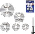 HSS Saw blades 6 pcs set For Metal & Dremel Wood cutting discs Drill Mandrel Cutoff Rotary Tools. 