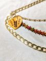 Elegant Multi-Layer Metal and Beads Chain Waist Belt. 