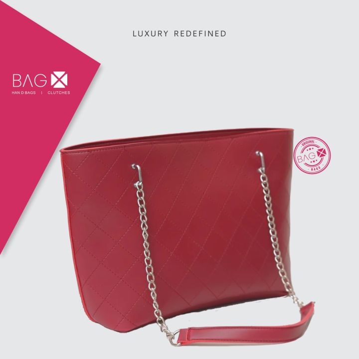 Bag X Vegas Tote Maroon Bag for Women