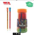 Bahadur TRICON Graphite Pencil -Multicolor 48 pieces Jar- 2HB. 