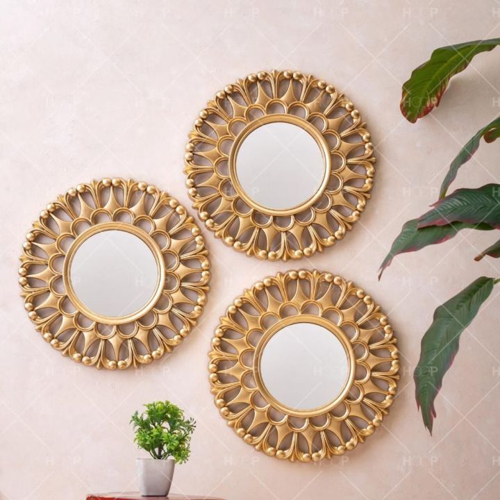 3%20Pcs%20Round%20Shap%20Wall%20Mirror%20Wooden%20with%203%20steps%20Store%20Mirror%20for%20wall%20Decorations%20home%20decoration%20Gift%20Plastic%20Material%20-%20Image%202