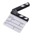 Compact Size Acrylic Clapboard Dry Erase TV Film Movie Director Cut Action Scene Clapper Board Slate - white + black. 