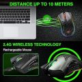 Wireless Gaming Mouse Computer Mouse with Honeycomb Shell 6 Programmed Buttons 3 Adjustable DPI USB Receiver Ergonomic RGB Optical Gamer Mice Mouse for Laptop PC Mac. 