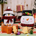 Metal Gift Box Cheerful Decorative Gingerbread Man Santa ClausCartoon Tin Box Multi-color Candy Box for Home Decoration New. 