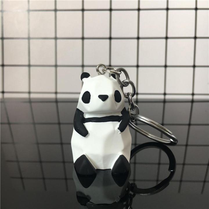 Cartoon Panda Geometric Key Chain Small Dinosaur Keychain Animal Key Ring Bag Pendant Gift Key Ring CuteThe Fox Toys
