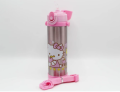 Stainless Steel Hello Kitty Pink Thermal Metallic Water Bottle With Straw 500ml. 