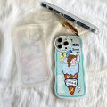 ZeroQiQi for Infinix Note 11 Note 12 G88 X663 Back Cover With Free Holder Cute Girl Wavy Phone Case Camera Protection Transparent TPU Soft Cover for Girls. 