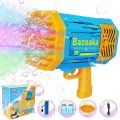 Rechargeable Bazooka Bubble Gun Wtih LED Lights By Zayraz 64 Holes Bazooka Bubble Gun for Adults & Kids. 
