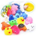 Pack of 6 pcs Soft Rubber Baby Bath Toys Set - Whistle Water Toy For Kids Boys and Girls. 