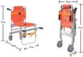 Folding Telescopic Stair Chair, Emergency Rescue Elevator Ambulance Firefighter Evacuation Medical Lift Stair Chair with Quick Release Buckles. 