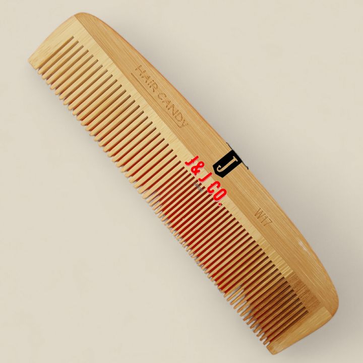 Hair Candy Bamboo Wood Made Comb Double Size Tooth (Size : 17X5cm)