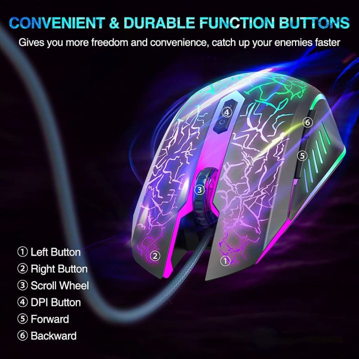 BENGOO%20Gaming%20Mouse%20Wired,%20USB%20Optical%20Computer%20Mice%20with%20RGB%20Backlit,%204%20Adjustable%20DPI%20Up%20to%203600,%20Ergonomic%20Gamer%20Laptop%20PC%20Mouse%20with%206%20Programmable%20Buttons%20for%20Windows%207/8/10/XP%20Vista%20Linux%20-Black%20-%20Image%204