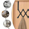 6 OVER THE DOOR HOOKS Expandable WASH ROOM COAT HANGER CLOTHES TOWEL STORAGE. 